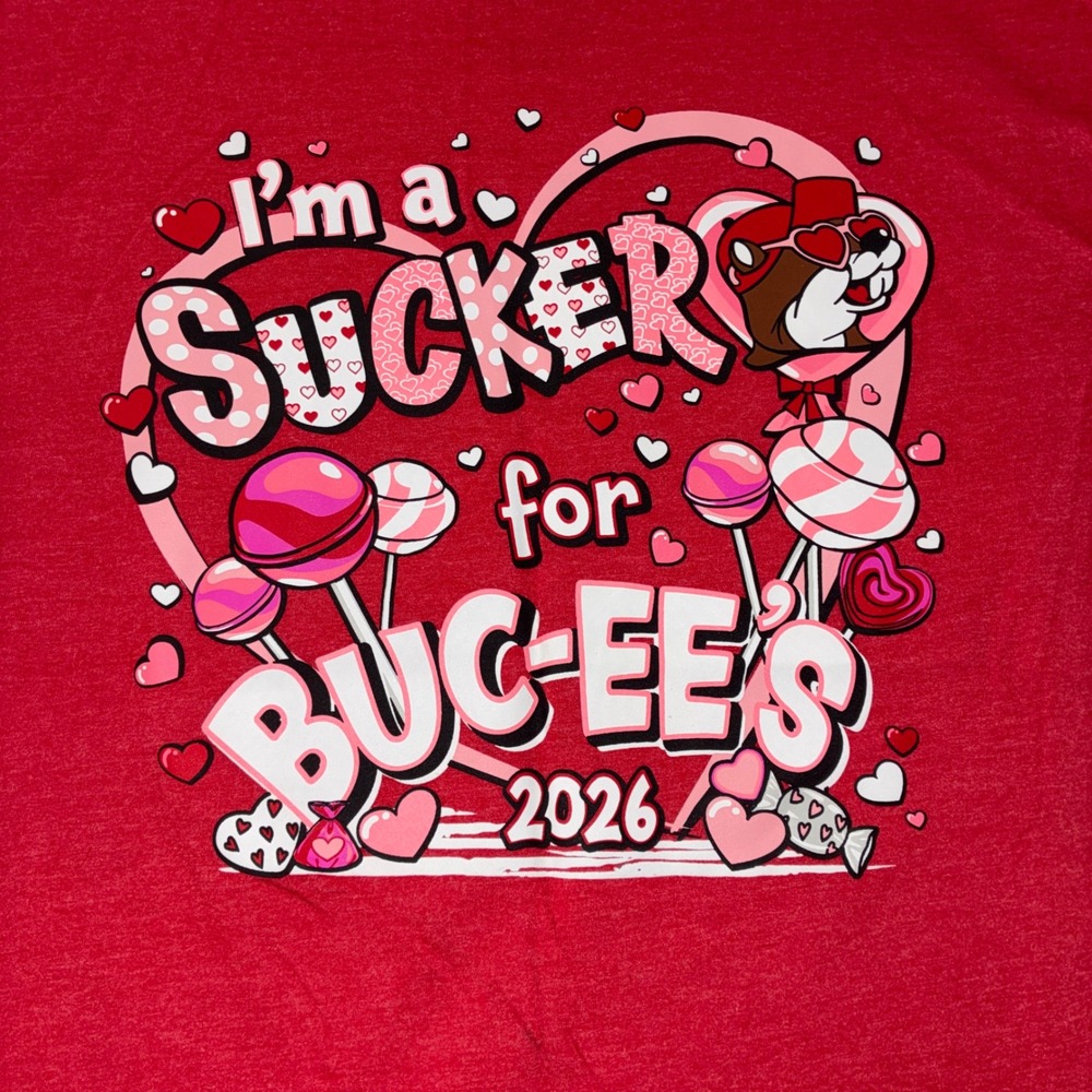 586 Valentine Buc-ee's Graphic T-Shirt L Red Sucker for Buc-ee's 2026